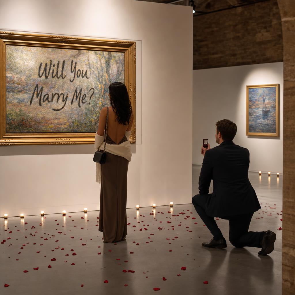 A proposal in a London art gallery